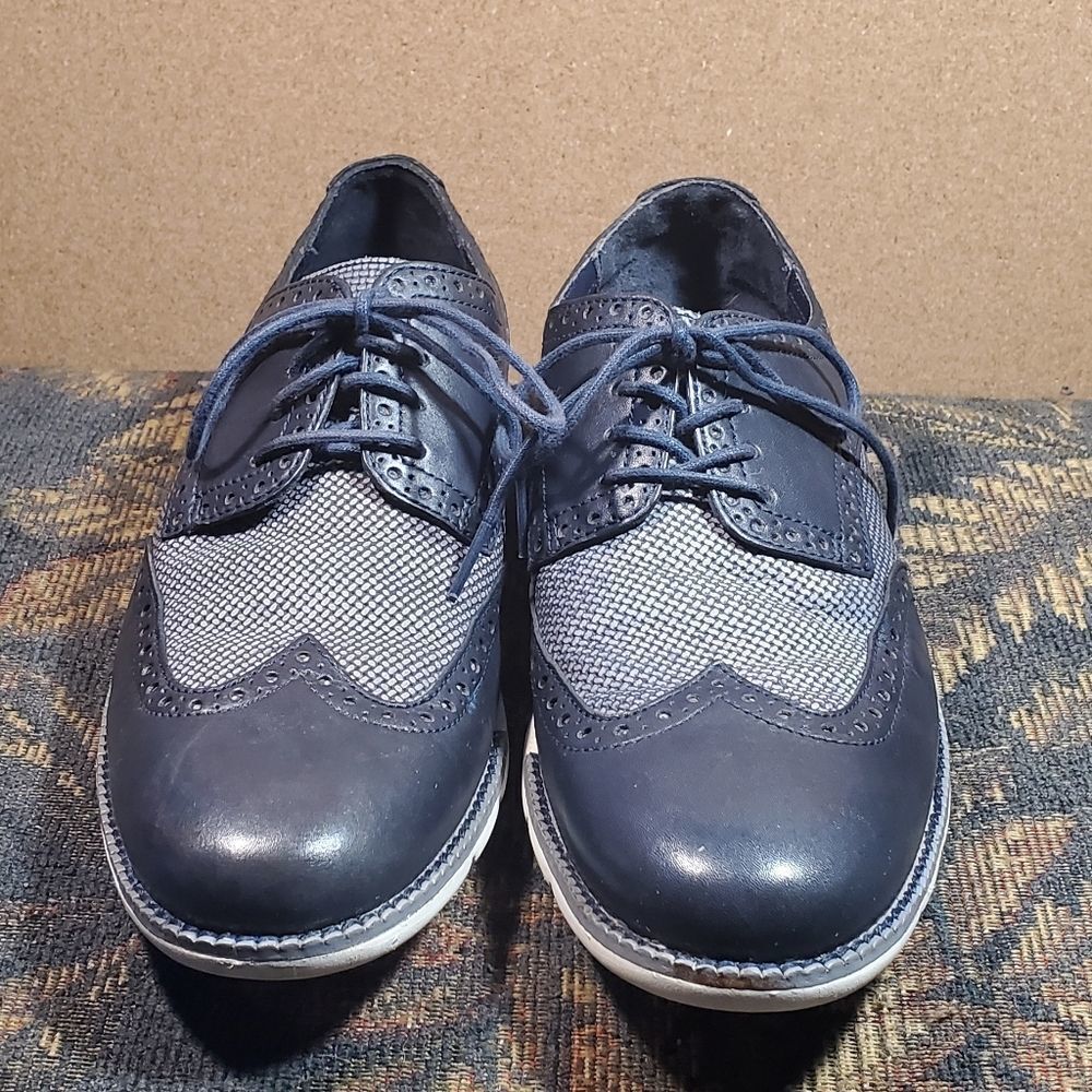 Cole Haan Zerogrand Men Grand OS Blue/Navy Wingtip Leather Oxford Size 8.5